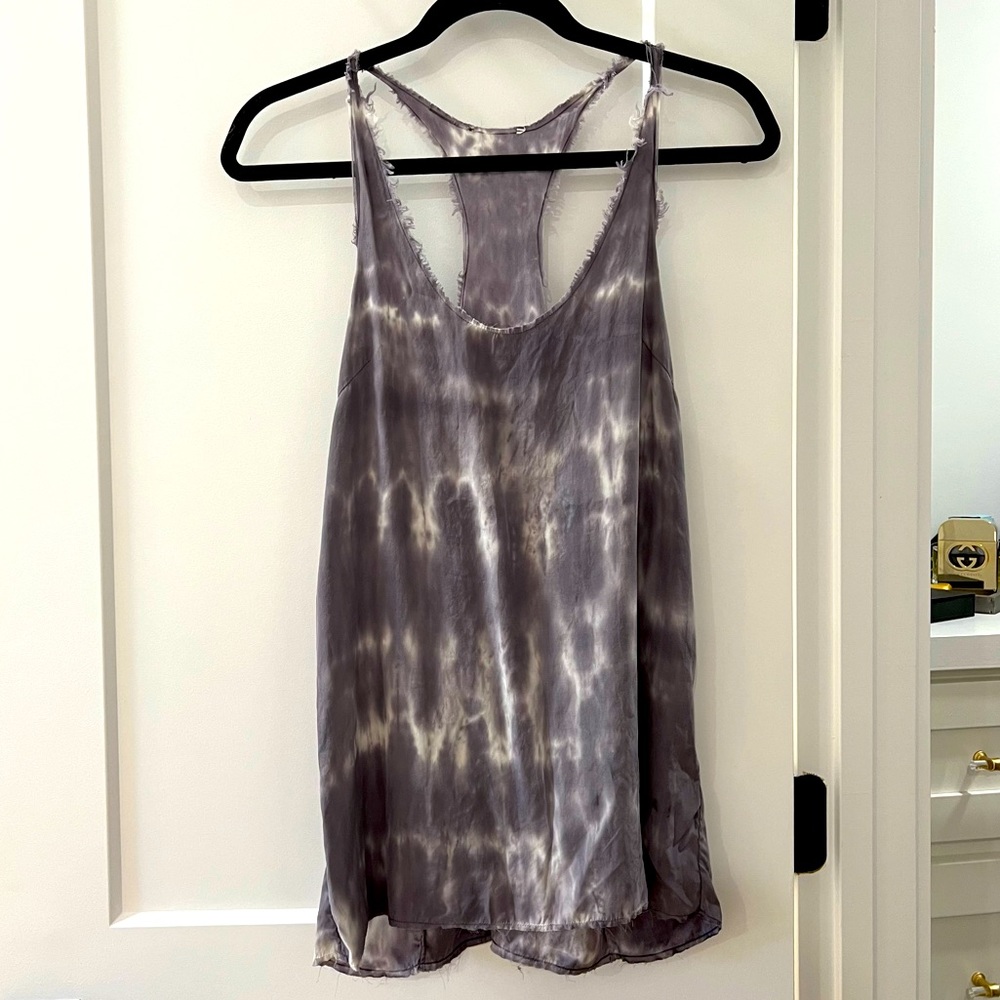 LoveShack Fancy Tie Dye Silk Racerback Tank